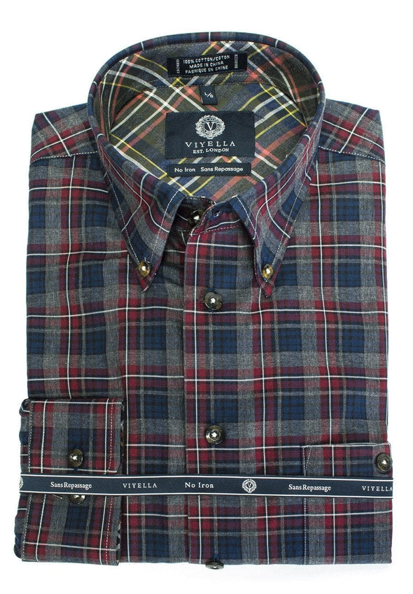 Viyella 100% Cotton Non- Iron Long Sleeve Sport Shirt -  455474