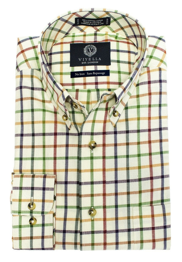 Viyella 100% Cotton Non Iron Long Sleeve Sport Shirt - 455480