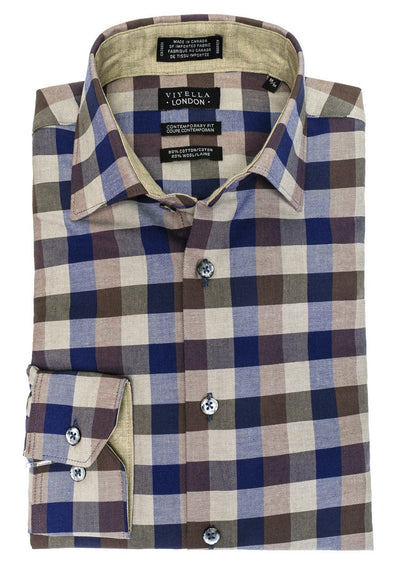 Viyella London Wool Blend Long Sleeve Sport Shirt - 455818