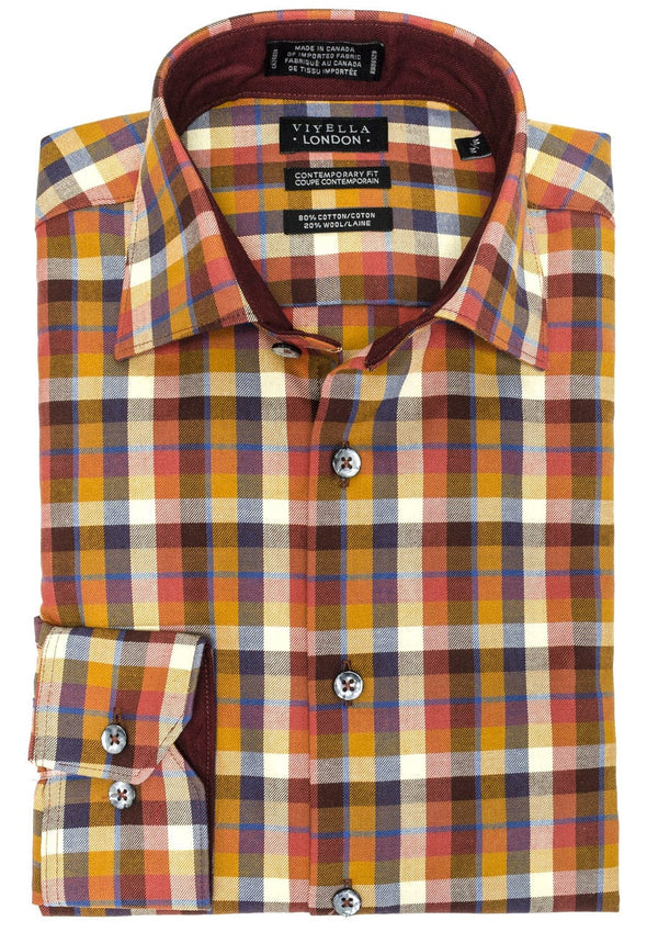 Viyella London Wool Blend Long Sleeve Sport Shirt - 455849