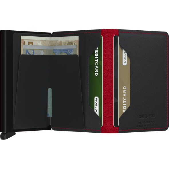 Secrid Slim Wallet- Perforated Black-Red