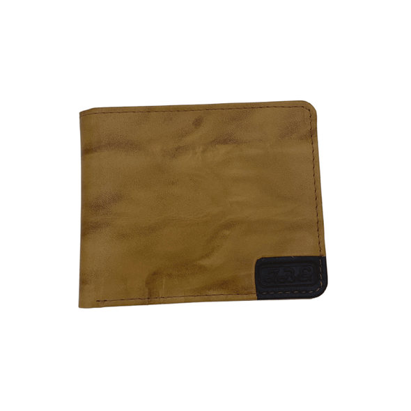 Tan Bifold Wallet Featuring Dual Hidden ID Windows Made with Genuine Leather - 151