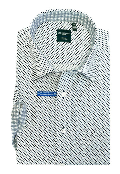 Non-Iron Print Spread Collar S/S Sport Shirt - 524351 1900