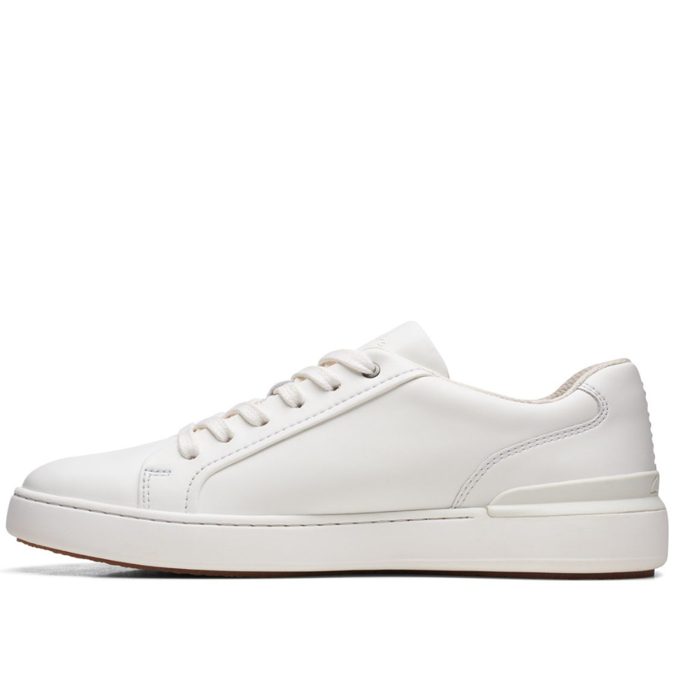 Clarks white hot sale leather trainers