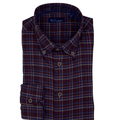 blu by polifroni dress shirts BOYS SLIM FIT DIAGONAL DRESS SHIRT