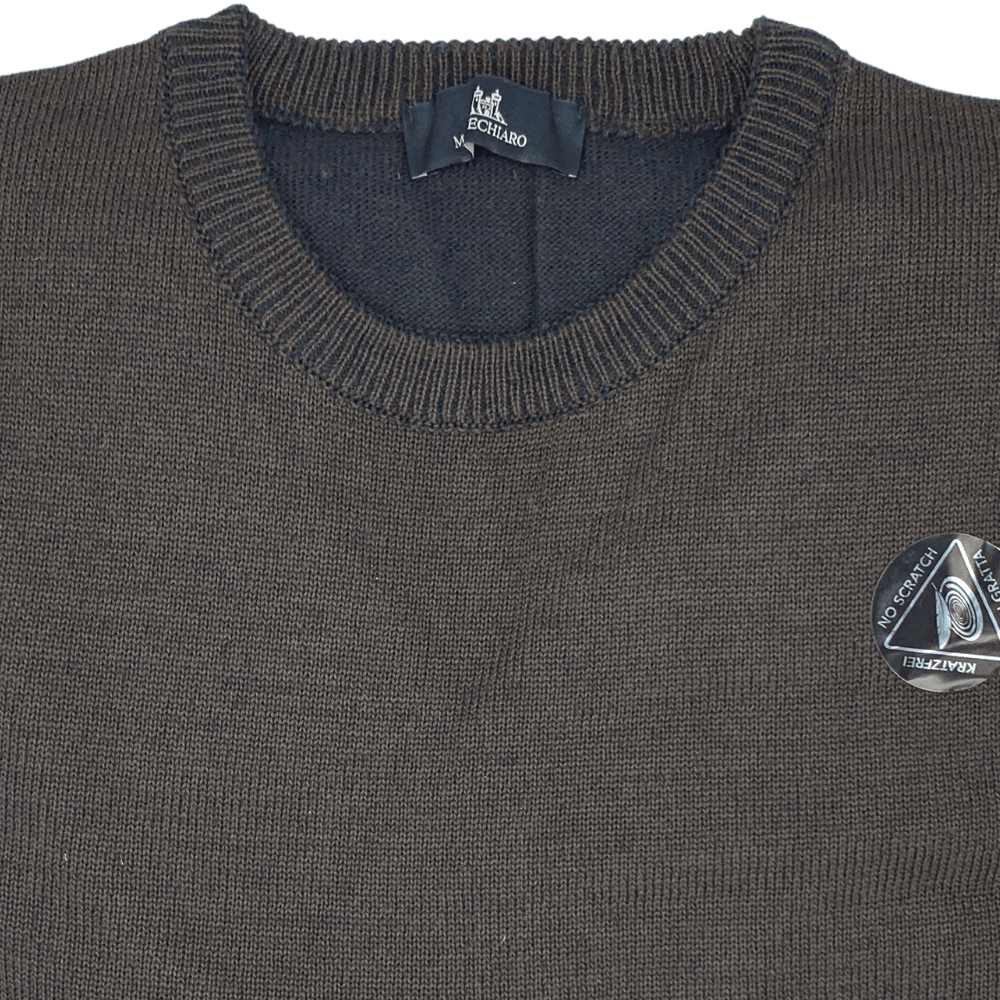 Men's Montechiaro Made in Italy Long Sleeve Merino Wool Blend Textured Crew  Neck Sweater #28120310, Dark Navy/Black/Multi - Richard David for Men