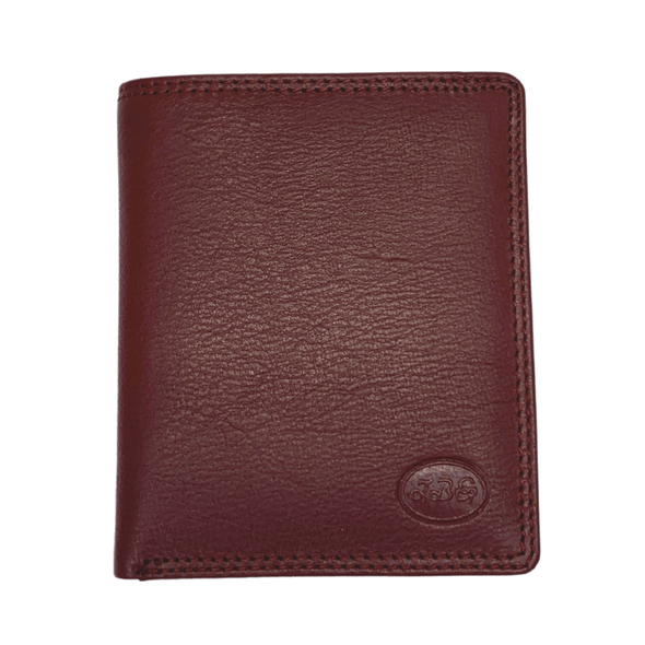 Burgundy Bifold Wallet Featuring 15 Credit Card Slots and ID Window Made with Genuine Leather - 9078