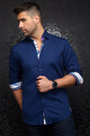 Au Noir Long Sleeve Sport Shirt - Carey, New Blue - VO-000492