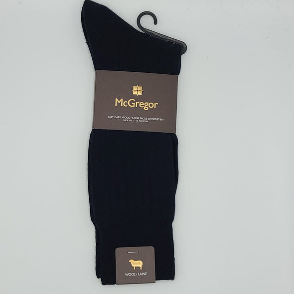McGregor Wool Ribbed Dress Crew Socks
