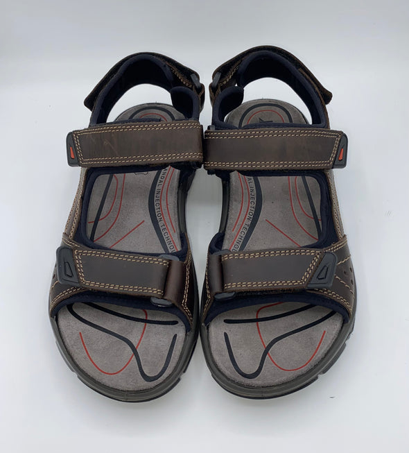 IMAC Italian Leather Velcro Sandals Dark Brown - 196264 3403/003