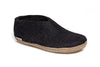 Glerups Slipper: Shoe, Charcoal, Leather A-02-00