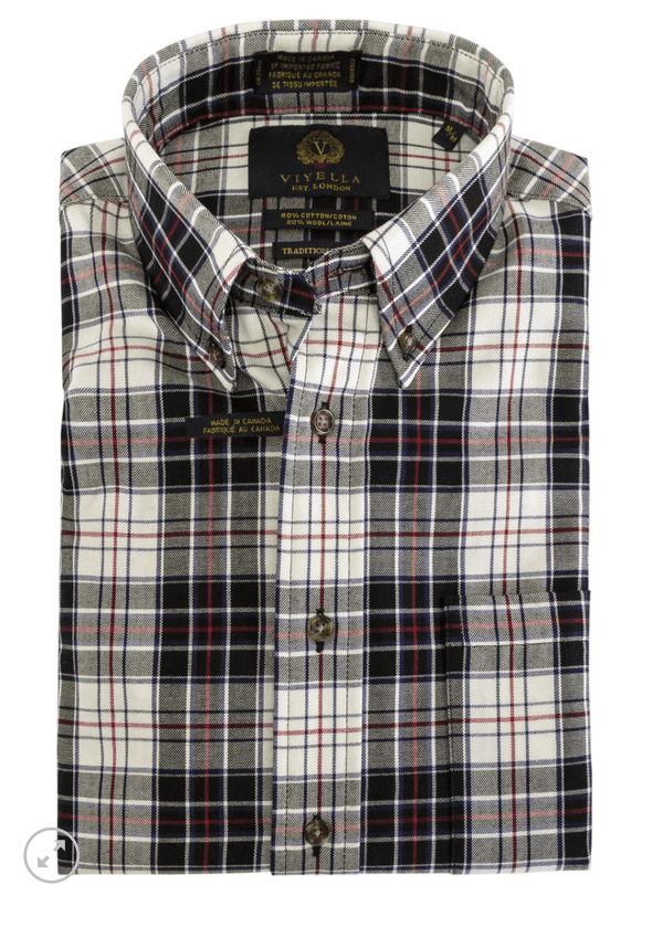 Viyella Long Sleeve Wool Blend Sport Shirt - 457414