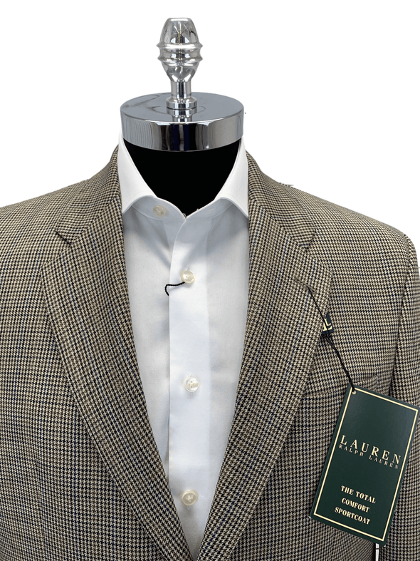 Tan Houndstooth Sport Jacket - LEWI12R30112 42S Only