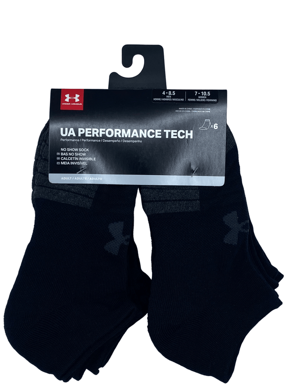 Under Armour Performance Tech No Show Socks Black U6765C6