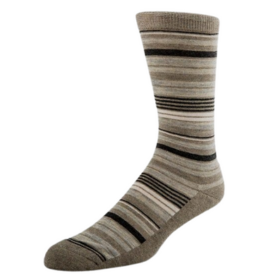 McGregor Cotton Cushion Sole Striped Socks - Heather Taupe - MGM201CC52004