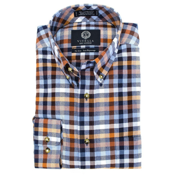 Viyella 100% Cotton Non-Iron Long Sleeve Sport Shirt - 455478