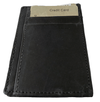 Black Card Holder with Pouch and ID Window Made with Genuine Leather