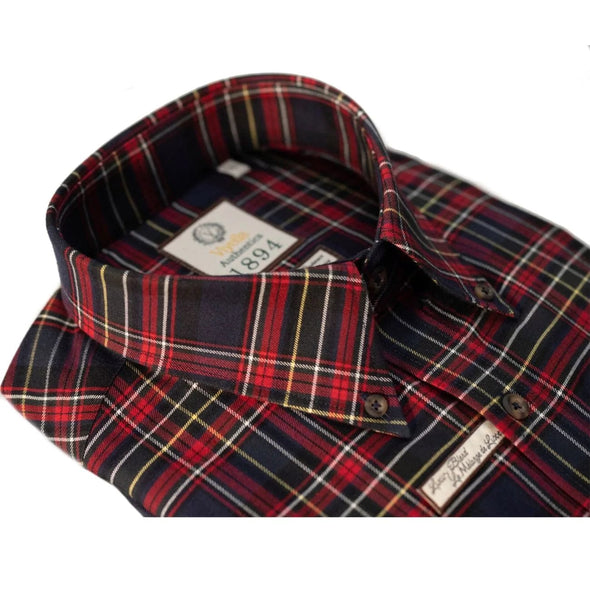 Viyella Cotton & Cashmere Plaid Long Sleeve Sport Shirt - 559474 45