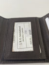 Brown Trifold Wallet Featuring ID Window, 12 Credit Card Slots with Genuine Leather