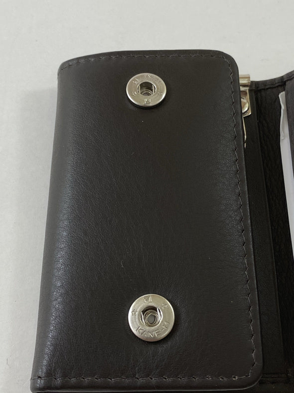 Brown Trifold Card Holder Featuring Key Holder made with Genuine Leather