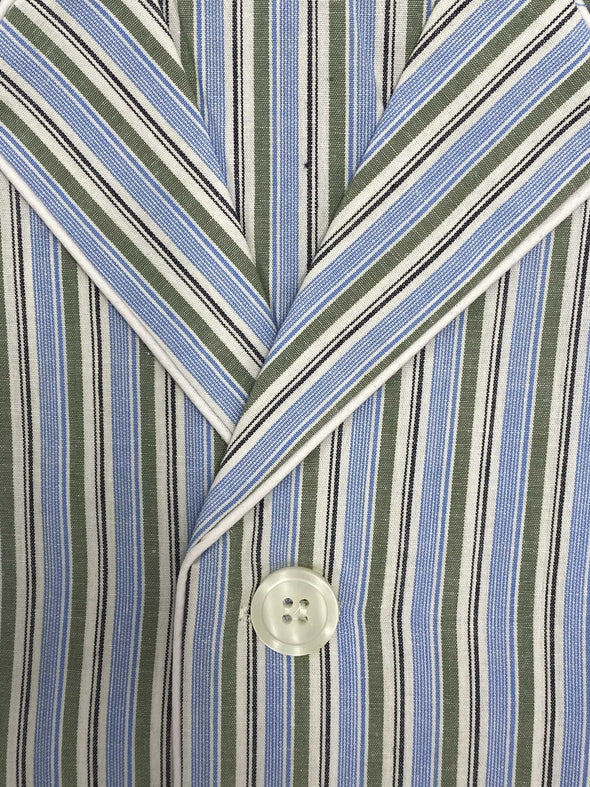 Blue Green Striped Cotton Pyjamas 1229190 300 Moss
