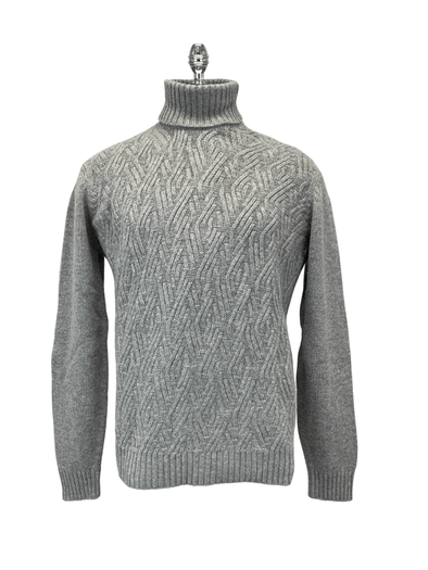 Lago Ribbed Turtle Neck Sweater - Light Grey - LSW207909-30