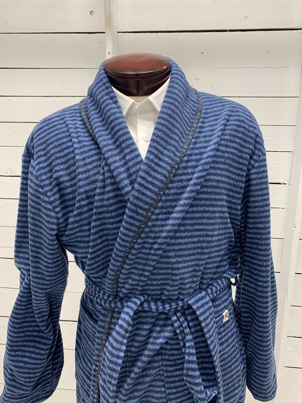 Majestic international Push Fleece Shawl Robe Blue Ribbon Stripe 52084110 400