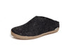 Glerups Slippers: Slip-on, Charcoal, Leather B-02-00